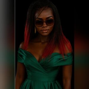 Yassine Red/Black Ombre Braided Wig | 100% Handmade Micro Millions Lace NWT